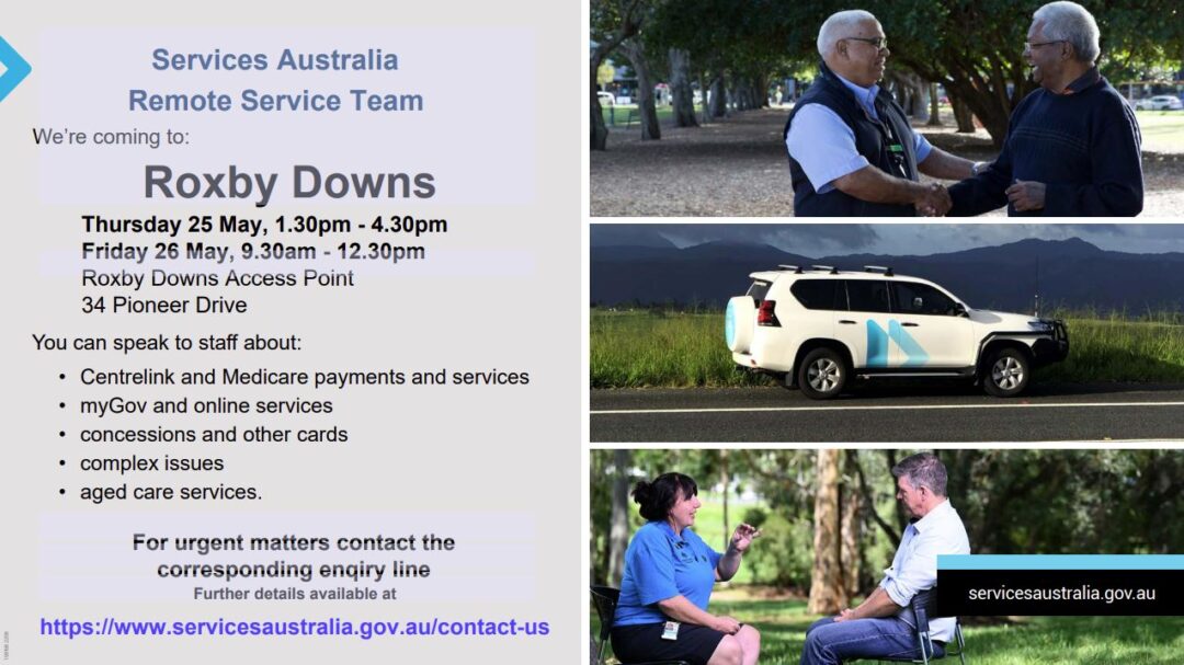 image of services australia visit poster to roxby downs
